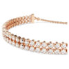 Bracelet Matrix Tennis, taille ronde, blanc, plaqué or rose Bracelet Matrix Tennis, taille ronde, blanc, plaqué or rose