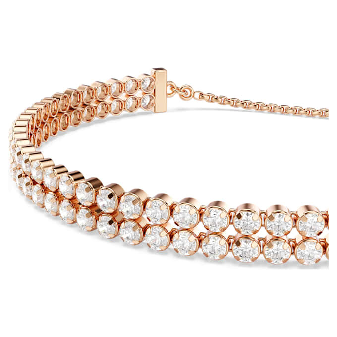 Bracelet Matrix Tennis, taille ronde, blanc, plaqué or rose Bracelet Matrix Tennis, taille ronde, blanc, plaqué or rose