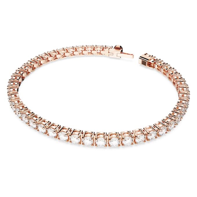 Bracelet Matrix Tennis, taille ronde, blanc, plaqué or rose Bracelet Matrix Tennis, taille ronde, blanc, plaqué or rose