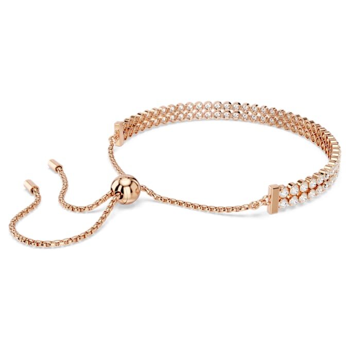Bracelet Matrix Tennis, taille ronde, blanc, plaqué or rose Bracelet Matrix Tennis, taille ronde, blanc, plaqué or rose