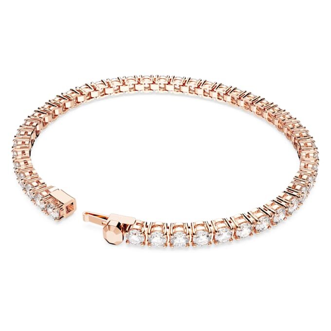 Bracelet Matrix Tennis, taille ronde, blanc, plaqué or rose Bracelet Matrix Tennis, taille ronde, blanc, plaqué or rose