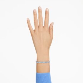 Bracelet Matrix Tennis, taille ronde, bleu, plaqué rhodium