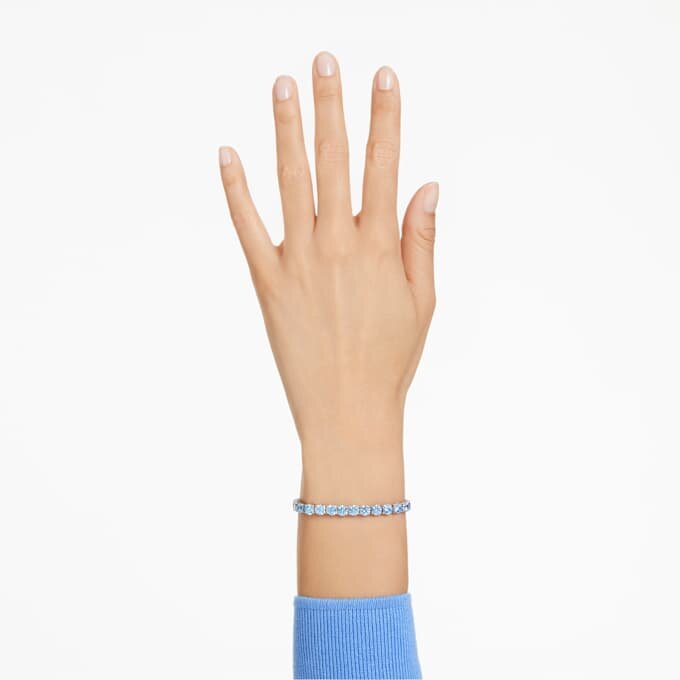 Bracelet Matrix Tennis, taille ronde, bleu, plaqué rhodium Bracelet Matrix Tennis, taille ronde, bleu, plaqué rhodium