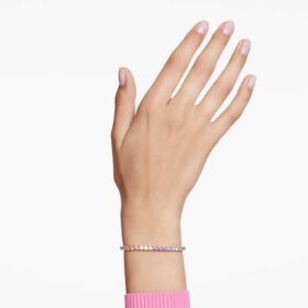 Bracelet Matrix Tennis, taille ronde, multicolore, plaqué or