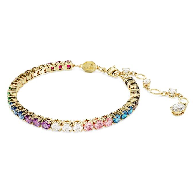 Bracelet Matrix Tennis, taille ronde, multicolore, plaqué or Bracelet Matrix Tennis, taille ronde, multicolore, plaqué or