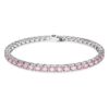 Bracelet Matrix Tennis, taille ronde, rose, plaqué rhodium Bracelet Matrix Tennis, taille ronde, rose, plaqué rhodium
