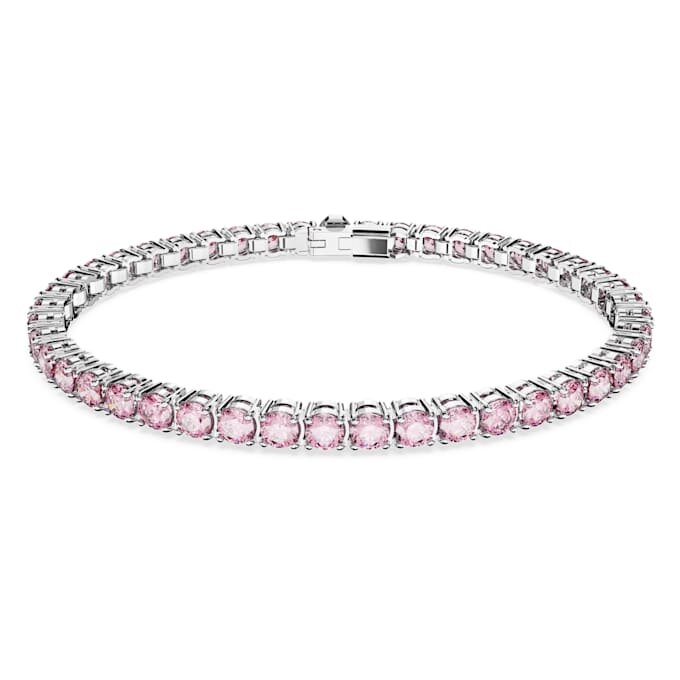 Bracelet Matrix Tennis, taille ronde, rose, plaqué rhodium Bracelet Matrix Tennis, taille ronde, rose, plaqué rhodium