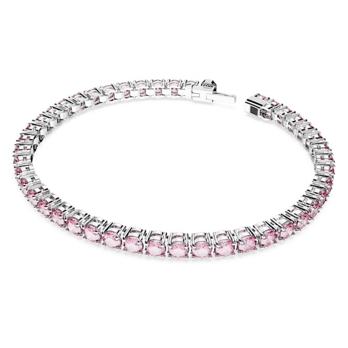 Bracelet Matrix Tennis, taille ronde, rose, plaqué rhodium Bracelet Matrix Tennis, taille ronde, rose, plaqué rhodium
