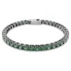 Bracelet Matrix Tennis, taille ronde, vert, plaqué ruthénium Bracelet Matrix Tennis, taille ronde, vert, plaqué ruthénium
