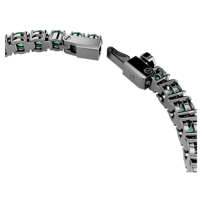 Bracelet Matrix Tennis, taille ronde, vert, plaqué ruthénium Bracelet Matrix Tennis, taille ronde, vert, plaqué ruthénium