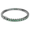Bracelet Matrix Tennis, taille ronde, vert, plaqué ruthénium Bracelet Matrix Tennis, taille ronde, vert, plaqué ruthénium