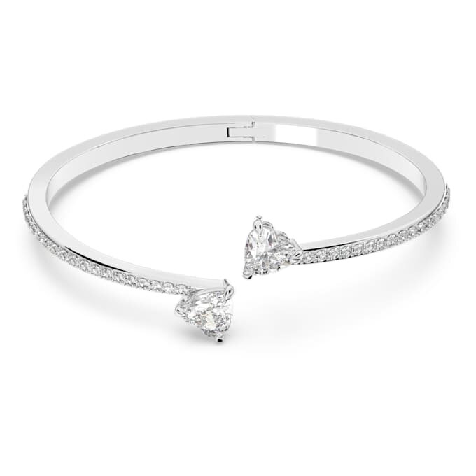 Bracelet Mesmera en forme de cœur, blanc, plaqué rhodium Bracelet Mesmera en forme de cœur, blanc, plaqué rhodium