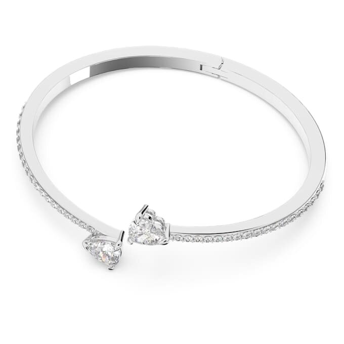 Bracelet Mesmera en forme de cœur, blanc, plaqué rhodium Bracelet Mesmera en forme de cœur, blanc, plaqué rhodium