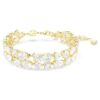 Bracelet Mesmera à tailles variées, blanc, plaqué or Bracelet Mesmera à tailles variées, blanc, plaqué or
