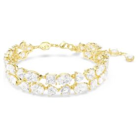 Bracelet Mesmera à tailles variées, blanc, plaqué or