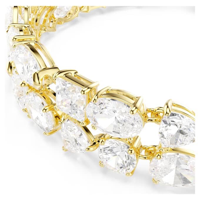 Bracelet Mesmera à tailles variées, blanc, plaqué or Bracelet Mesmera à tailles variées, blanc, plaqué or