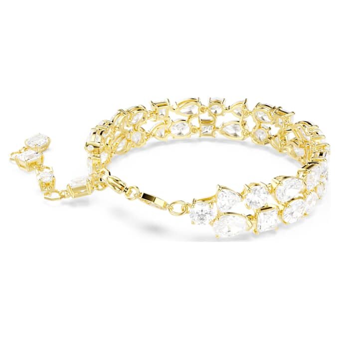 Bracelet Mesmera à tailles variées, blanc, plaqué or Bracelet Mesmera à tailles variées, blanc, plaqué or
