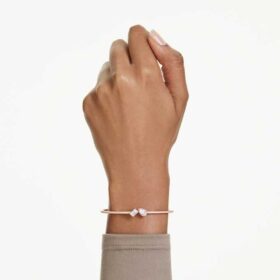 Bracelet Mesmera à tailles variées, blanc, plaqué or rose