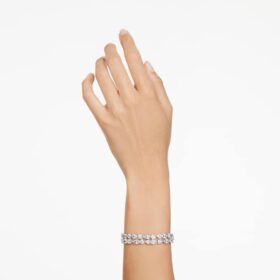 Bracelet Mesmera à tailles variées, blanc, plaqué rhodium