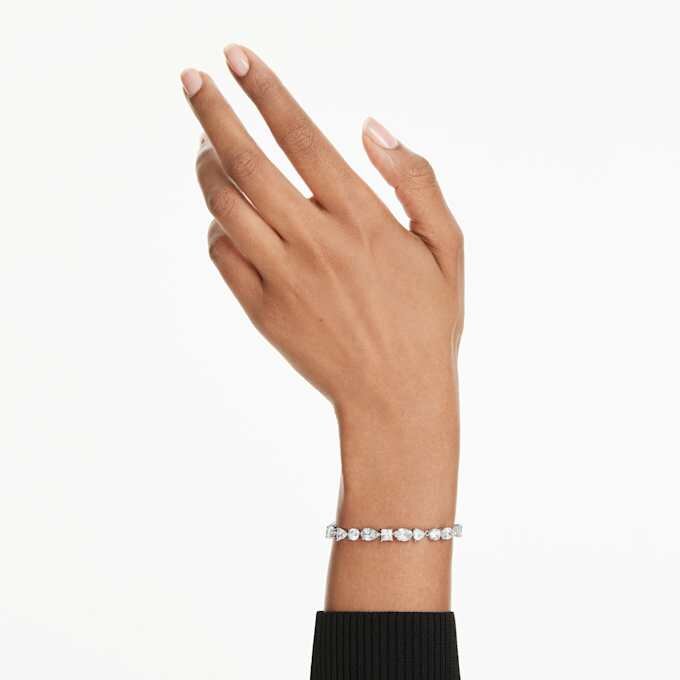 Bracelet Mesmera à tailles variées, blanc, plaqué rhodium Bracelet Mesmera à tailles variées, blanc, plaqué rhodium