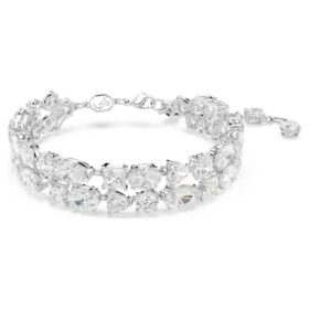 Bracelet Mesmera à tailles variées, blanc, plaqué rhodium