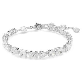 Bracelet Mesmera à tailles variées, blanc, plaqué rhodium