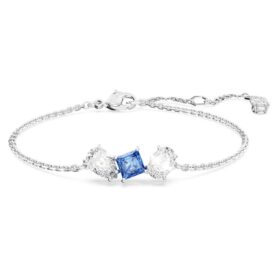 Bracelet Mesmera, tailles variées, bleu, plaqué rhodium