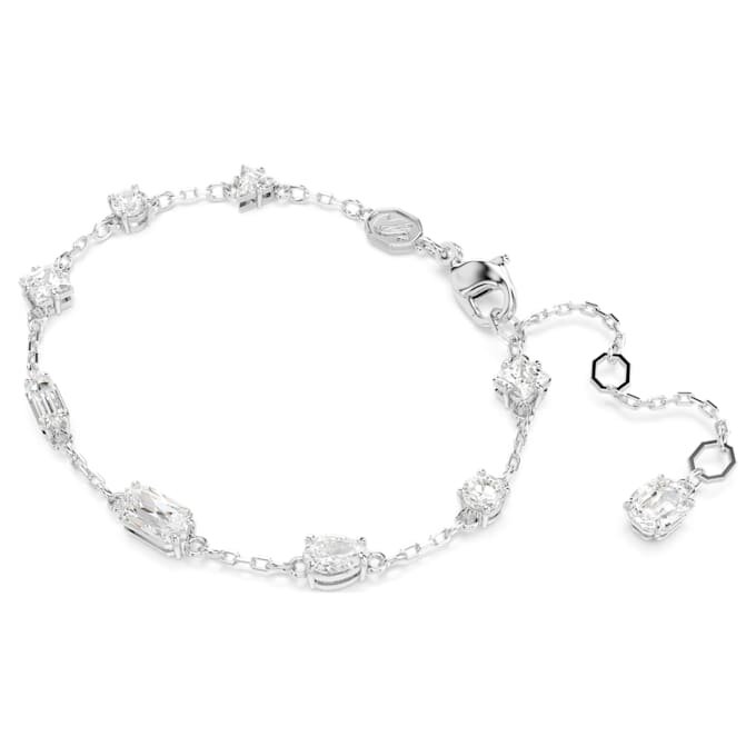 Bracelet Mesmera, tailles variées, motif dispersé, blanc, plaqué rhodium Bracelet Mesmera, tailles variées, motif dispersé, blanc, plaqué rhodium