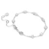 Bracelet Mesmera, tailles variées, motif dispersé, blanc, plaqué rhodium Bracelet Mesmera, tailles variées, motif dispersé, blanc, plaqué rhodium