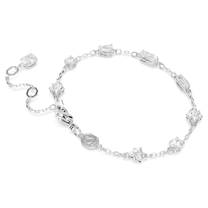Bracelet Mesmera, tailles variées, motif dispersé, blanc, plaqué rhodium Bracelet Mesmera, tailles variées, motif dispersé, blanc, plaqué rhodium