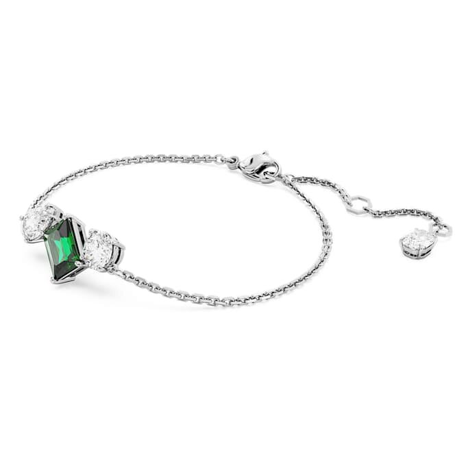 Bracelet Mesmera à tailles variées, vert, plaqué rhodium Bracelet Mesmera à tailles variées, vert, plaqué rhodium
