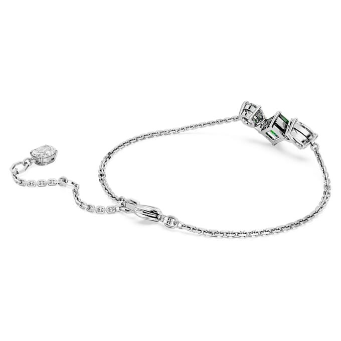 Bracelet Mesmera à tailles variées, vert, plaqué rhodium Bracelet Mesmera à tailles variées, vert, plaqué rhodium