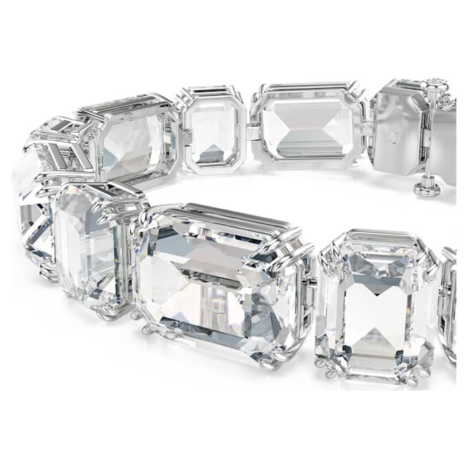 Bracelet Millenia à facettes octogonales, blanc, plaqué rhodium Bracelet Millenia à facettes octogonales, blanc, plaqué rhodium