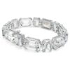 Bracelet Millenia à facettes octogonales, blanc, plaqué rhodium Bracelet Millenia à facettes octogonales, blanc, plaqué rhodium