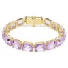 Bracelet Millenia à facettes octogonales, violet, plaqué or Bracelet Millenia à facettes octogonales, violet, plaqué or