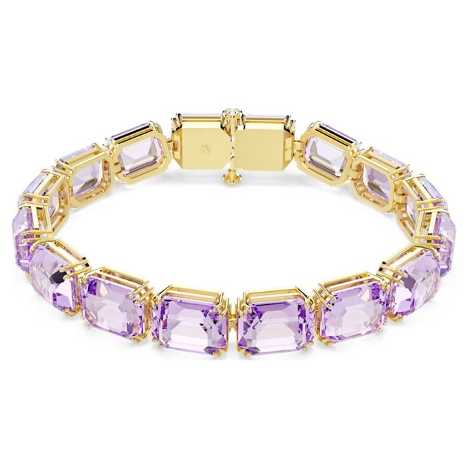 Bracelet Millenia à facettes octogonales, violet, plaqué or Bracelet Millenia à facettes octogonales, violet, plaqué or