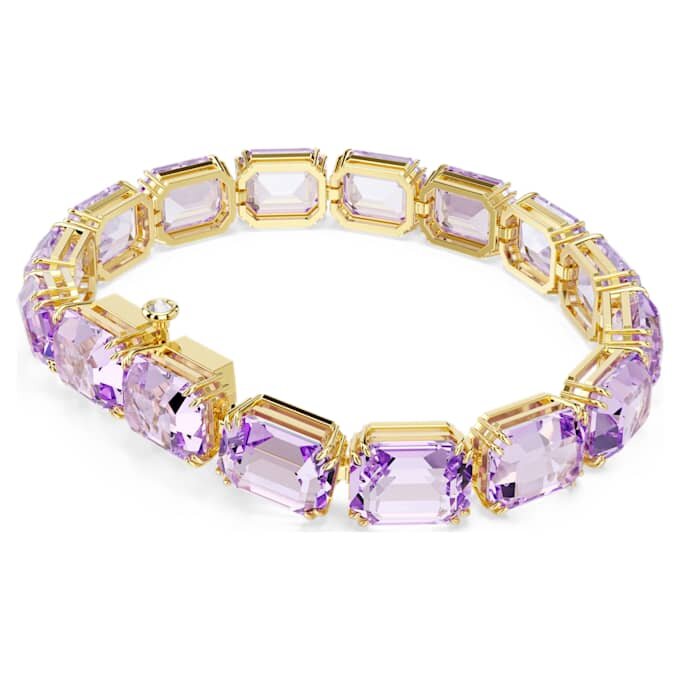 Bracelet Millenia à facettes octogonales, violet, plaqué or Bracelet Millenia à facettes octogonales, violet, plaqué or