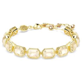Bracelet Millenia, taille octogonale, couleur caramel, plaqué or