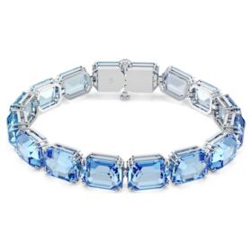 Bracelet Millenia, taille octogonale, dégradé de couleurs, bleu, plaqué rhodium