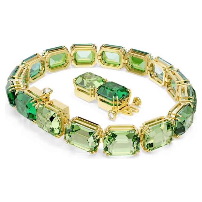 Bracelet Millenia, taille octogonale, dégradé de couleurs, vert, plaqué or Bracelet Millenia, taille octogonale, dégradé de couleurs, vert, plaqué or