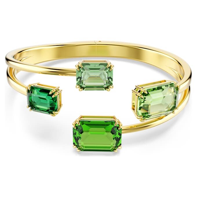 Bracelet Millenia à taille octogonale, vert, plaqué or Bracelet Millenia à taille octogonale, vert, plaqué or