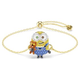 Bracelet Minions Bob pavé, multicolore, plaqué or Bracelet Minions Bob pavé, multicolore, plaqué or