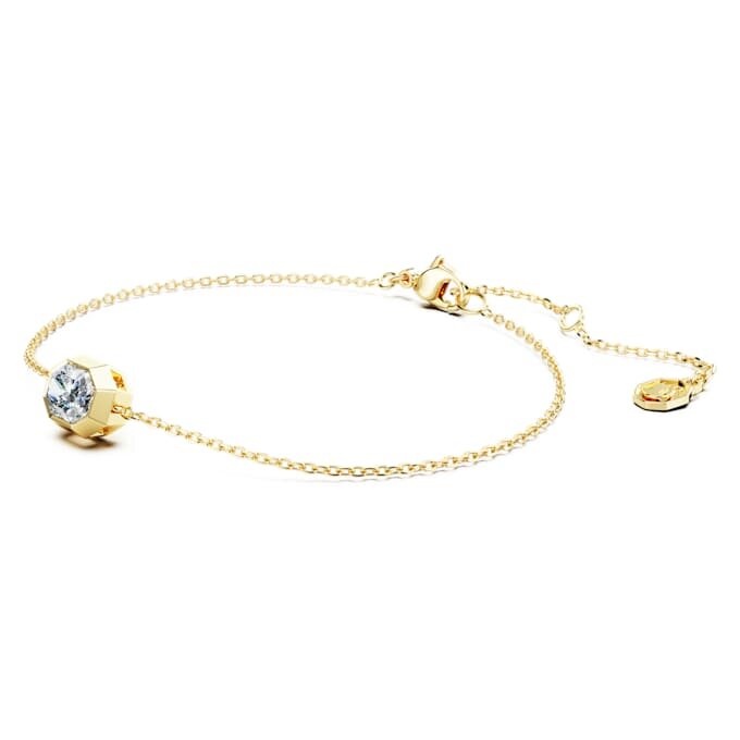 Bracelet octogonal avec diamants synthétiques (0,5 ct au total), forme octogonale, or jaune 14 carats Bracelet octogonal avec diamants synthétiques (0,5 ct au total), forme octogonale, or jaune 14 carats