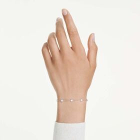 Bracelet octogonal avec diamants synthétiques de 0,8 ct au total, forme ronde, argent sterling