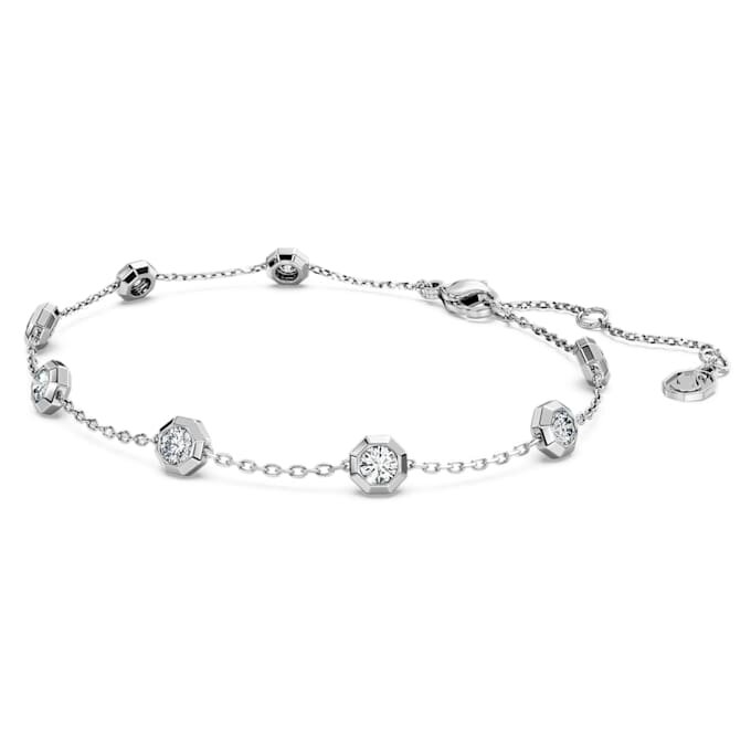 Bracelet octogonal avec diamants synthétiques de 0,8 ct au total, forme ronde, argent sterling Bracelet octogonal avec diamants synthétiques de 0,8 ct au total, forme ronde, argent sterling