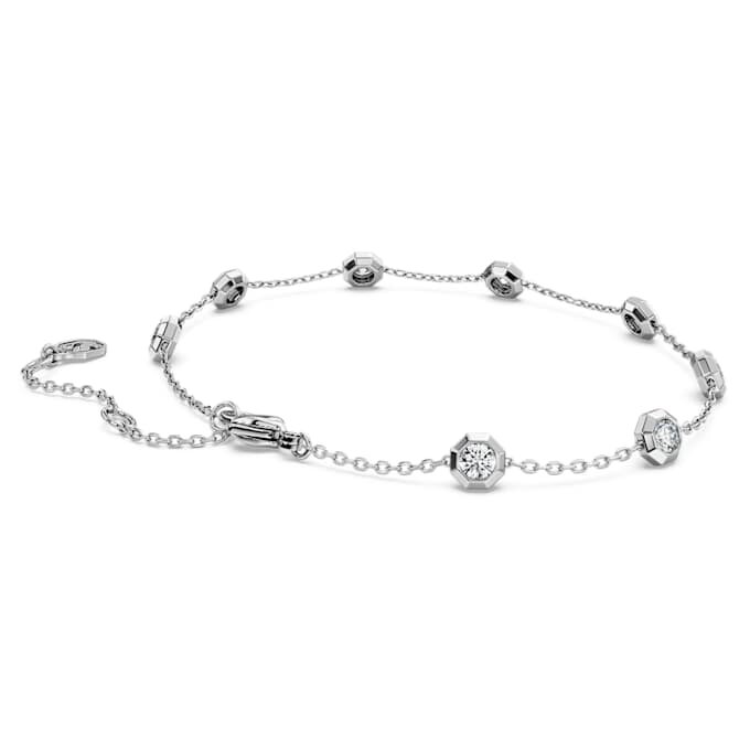 Bracelet octogonal avec diamants synthétiques de 0,8 ct au total, forme ronde, argent sterling Bracelet octogonal avec diamants synthétiques de 0,8 ct au total, forme ronde, argent sterling