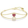 Bracelet rigide Chroma en forme de cœur, rouge, plaqué or Bracelet rigide Chroma en forme de cœur, rouge, plaqué or