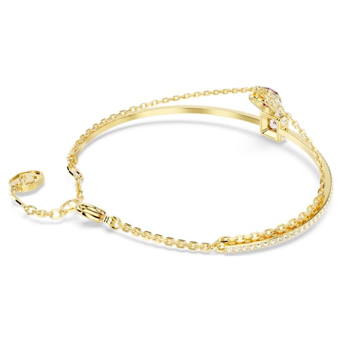 Bracelet rigide Chroma en forme de cœur, rouge, plaqué or Bracelet rigide Chroma en forme de cœur, rouge, plaqué or