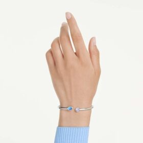 Bracelet rigide Chroma, tailles variées, multicolore, plaqué rhodium