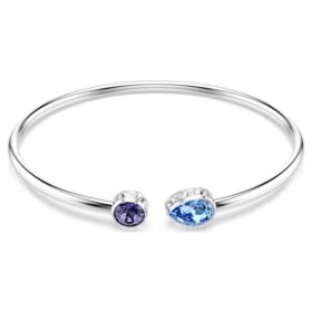 Bracelet rigide Chroma, tailles variées, multicolore, plaqué rhodium